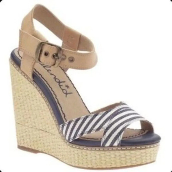 Splendid Kutie Wedge Striped Sandals 8.5 - Picture 1 of 8